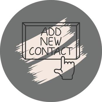 añadir nuevo contacto dedo grifo botón elegante diseño objeto vector