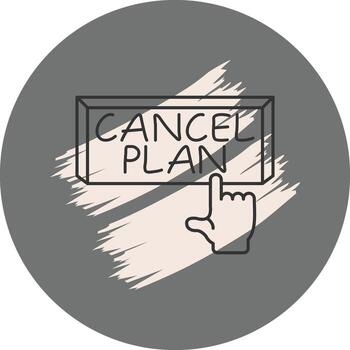 cancelar plan dedo grifo botón sencillo digital diseño símbolo vector