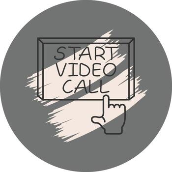 Start Call Finger Tap Button Elegant Digital Art Object vector