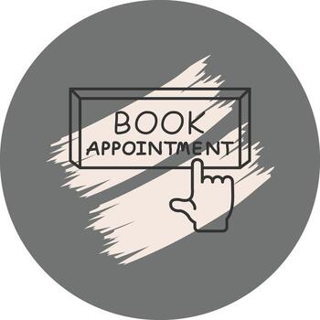 Book Appointment Finger Tap Button Optimized Mobile App Design vector