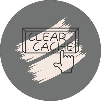 Clear Cache Finger Tap Button Advanced Creative Graphic Form vector