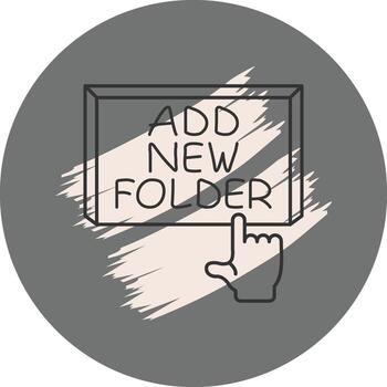 añadir nuevo carpeta dedo grifo botón equilibrado digital Arte diseño vector