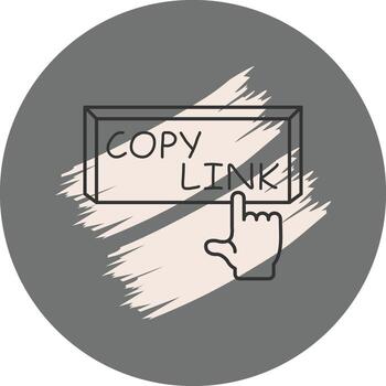 Copy Link Finger Tap Button Custom Flat Design Element vector