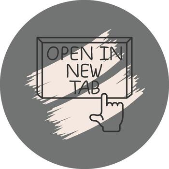 Open in New Tab Finger Tap Button Clear User Interface Object vector