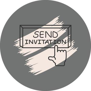 Send Invitation Finger Tap Button Professional Visual Graphic Asset vector