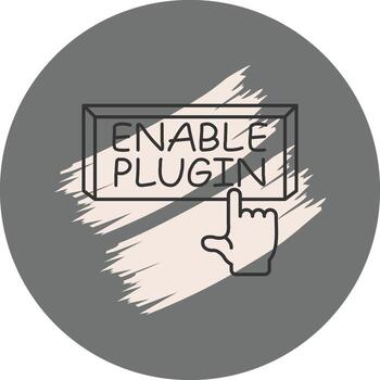 Enable Plugin Finger Tap Button Geometric Design Symbol vector