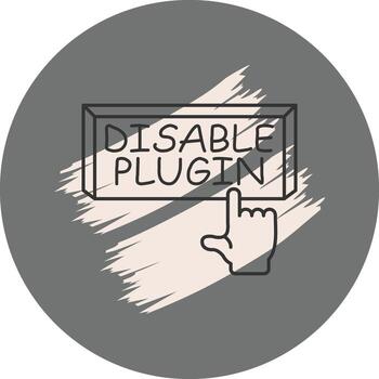 Disable Plugin Finger Tap Button Clear Creative Art Element vector