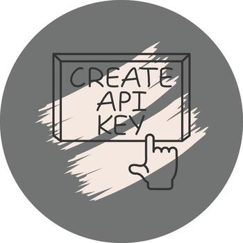 crear api llave dedo grifo botón personalizado plano diseño elemento vector