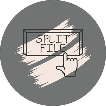 Split File Finger Tap Button Dynamic Flat Design Feature vector