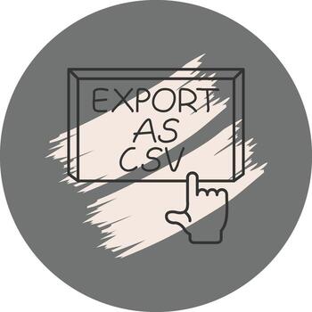 Export as CSV Finger Tap Button Minimal Product Graphic Shape vector