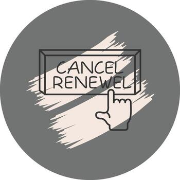 Cancel Renewal Finger Tap Button Balanced Modern Graphic Element vector