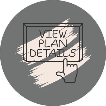 View Plan Details Finger Tap Button Premium User Interface Feature vector