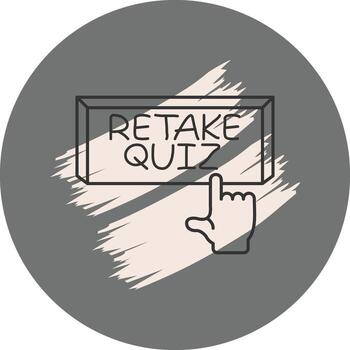 Retake Quiz Finger Tap Button Distinct Visual Graphic Feature vector