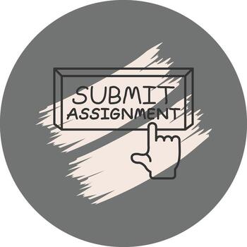 Submit Assignment Finger Tap Button Modern User Interface Feature vector
