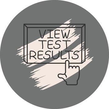 View Test Results Finger Tap Button Advanced Web Design Graphic vector