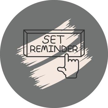 Set Reminder Finger Tap Button Bold Abstract Shape vector