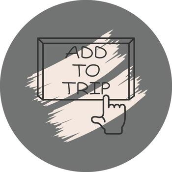 añadir a viaje dedo grifo botón fuerte marca gráfico diseño vector