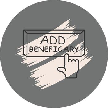 añadir beneficiario dedo grifo botón único marca gráfico objeto vector