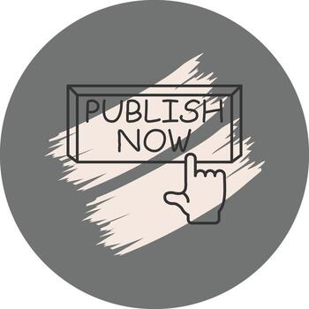 Publish Now Finger Tap Button Modern Web Interface Asset vector