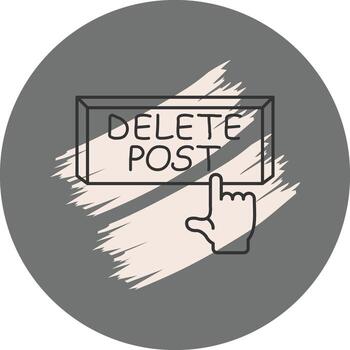 Delete Post Finger Tap Button Sleek Creative Element vector