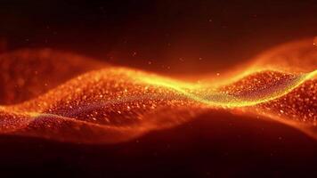 Abstract Gold Wave of Particles with Depth of Field and Bokeh Effect video