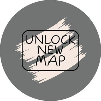 Unlock New Map Slim Button High Resolution Graphic Object vector