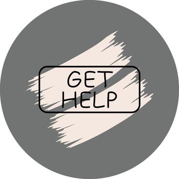 Get Help Slim Button Elegant Digital Art Object vector