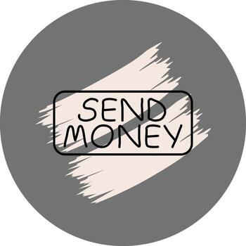 Send Money Slim Button Dynamic Flat Design Feature vector