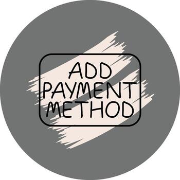 añadir pago método Delgado botón refinado usuario interfaz diseño vector