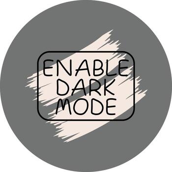 Enable Dark Mode Slim Button Innovative Flat Design Asset vector