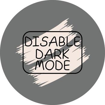 Disable Dark Mode Slim Button Unique Product Design Symbol vector