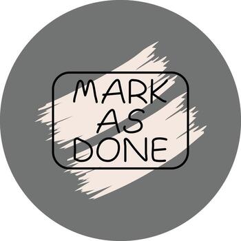 marca como hecho Delgado botón mínimo creativo símbolo vector