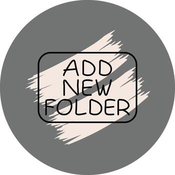 añadir nuevo carpeta Delgado botón refinado plano forma vector