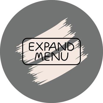 Expand Menu Slim Button Elegant Digital Art Object vector