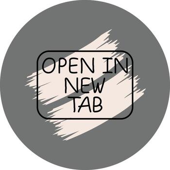 Open in New Tab Slim Button Elegant Flat Feature vector