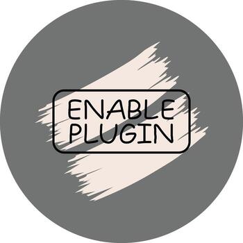 Enable Plugin Slim Button Elegant Product Design Shape vector