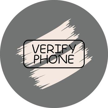 Verify Phone Slim Button Dynamic Creative Design Layout vector