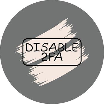 Disable 2FA Slim Button Custom Flat Design Element vector