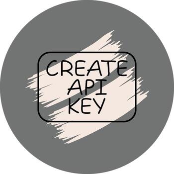 crear api llave Delgado botón dinámica plano diseño característica vector