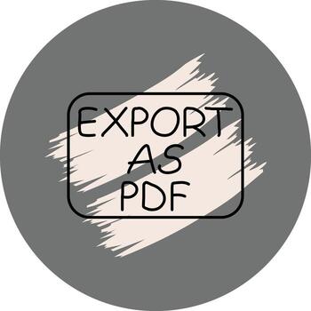 Export as PDF Slim Button Distinct Digital Design Feature vector