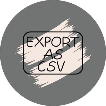 Export as CSV Slim Button Clear User Interface Object vector
