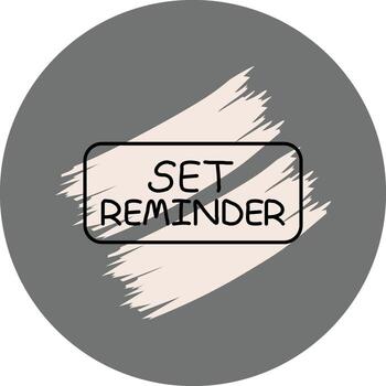 Set Reminder Slim Button Functional Web Graphic Object vector