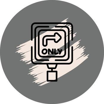 Right Lane Must Turn Right Modern Web Interface Asset vector