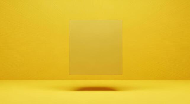 Yellow Abstract Background with Frame. Empty Frame, Minimal, Modern, clean photo