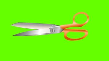 animato forbici. piatto forbici animazione a partire dal Aperto per chiudere. ciclo continuo. isolato su verde schermo. Perfetto per il tuo grafico risorsa video