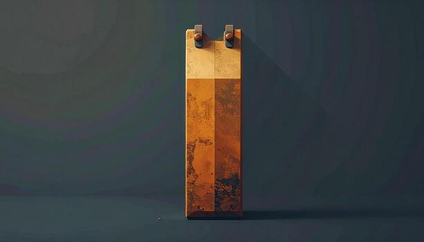 Abstract Industrial Structure with Rivets and Rusty Texture, 3D Render, orange photo