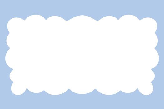 White clouds with blue background frame vector
