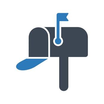 Postbox icon. Empty post mount mailbox icon vector