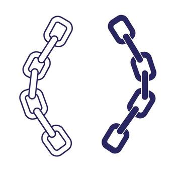 Simple blue chain links isolated on white background representing connection and security vector