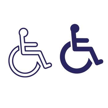 Two simple accessible wheelchair icons representing disability access and inclusion for everyone vector